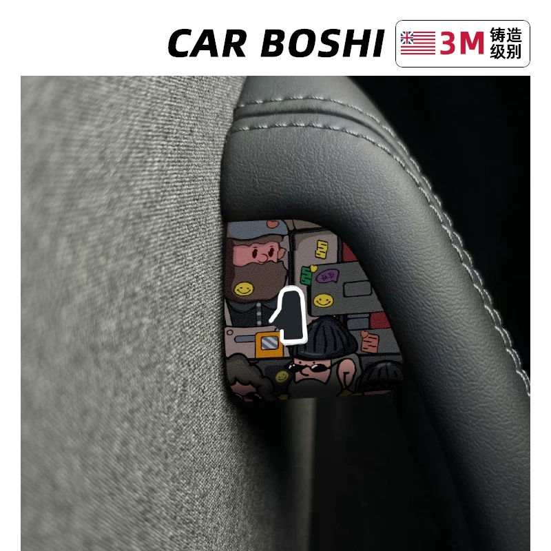 汽博士适用特斯拉开门按键贴ModelY/3焕新版车内饰品贴纸改装配件