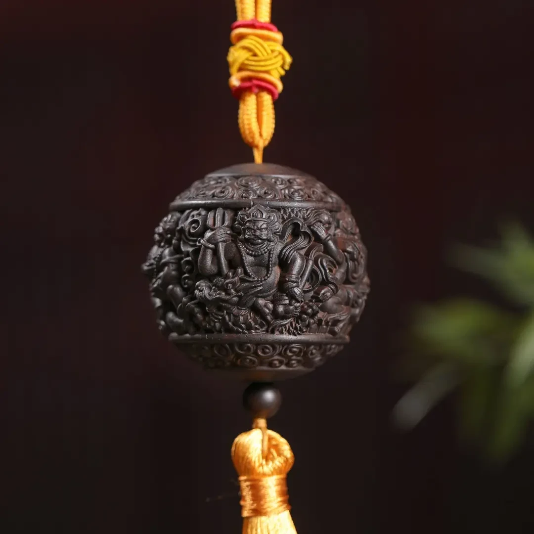 【五色财神】匠心版本-精工雕刻木雕挂件手把件车挂件把玩件