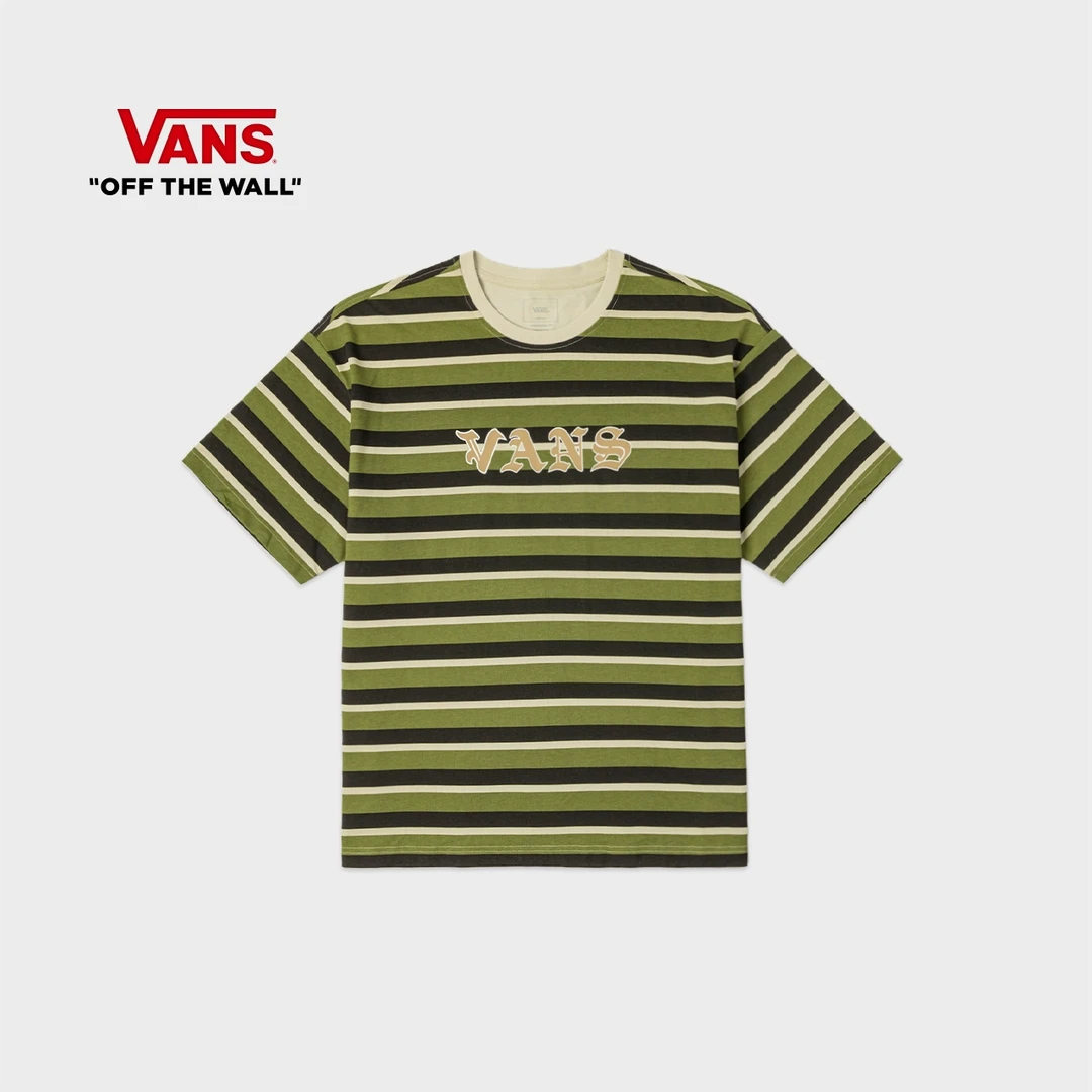 Vans范斯官方 男女情侣纯棉短袖T恤条纹复古百搭NJFEFI