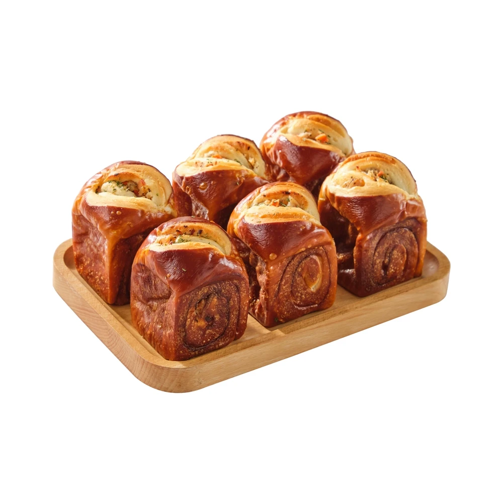 盒马烘焙 烟熏鸡胸肉碱水面包 420g 6个