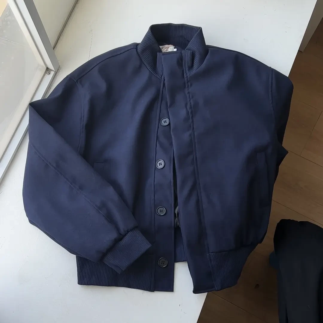 2025春季夹克外套廓形简约美式复古高街cleanflt短款立领棒球服男