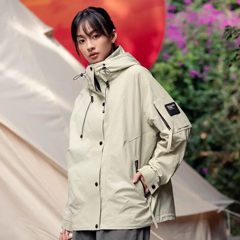 中和休闲宽松连帽外套女2025春季新款防风保暖夹克户外休闲