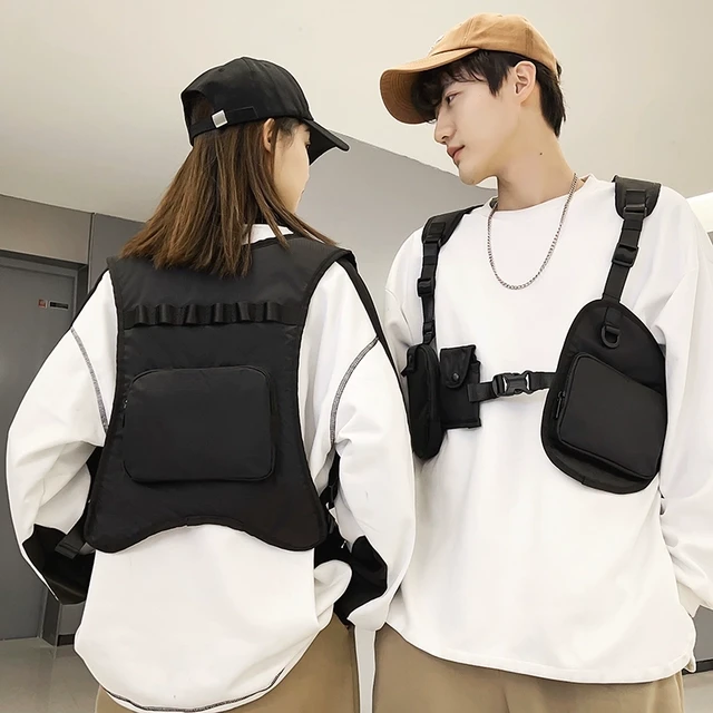 马甲式双肩背包男战术多功能背心骑行包女跑步户外登山自行车肩包