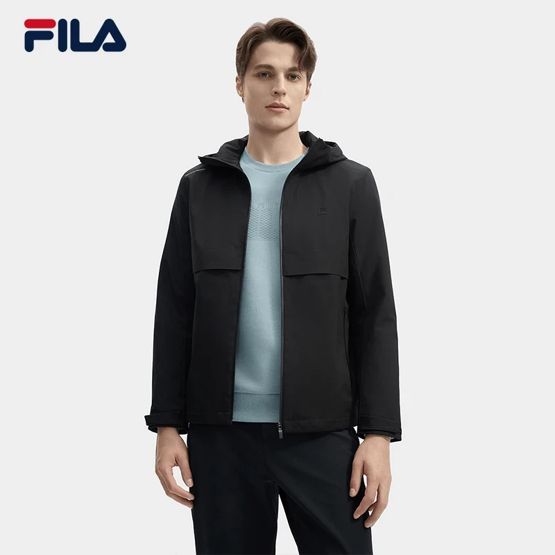 Fila/斐乐男款运动秋冬时尚休闲连帽防风梭织外套男F11M443704F