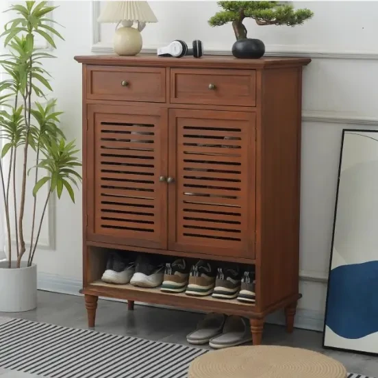 实木鞋柜家用门口入户玄关柜一体靠墙大容量收纳柜多层储物柜鞋架