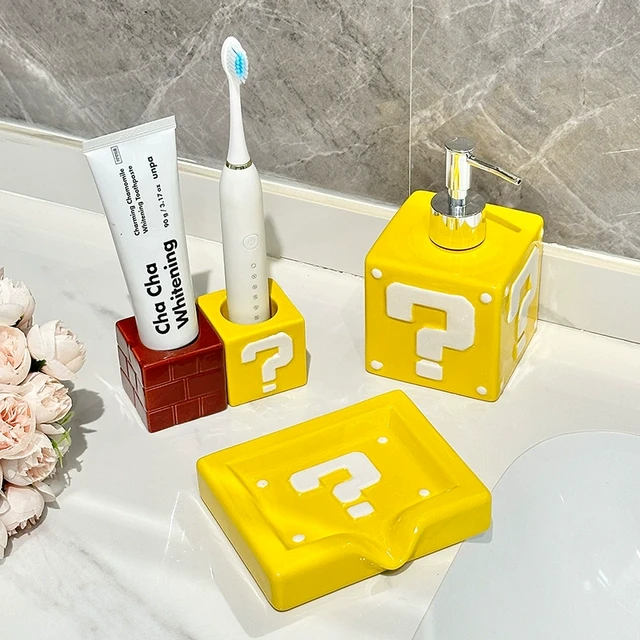 轻奢家用陶瓷问号肥皂盒免打孔卫生间高档创意浴室香皂盒自动沥水