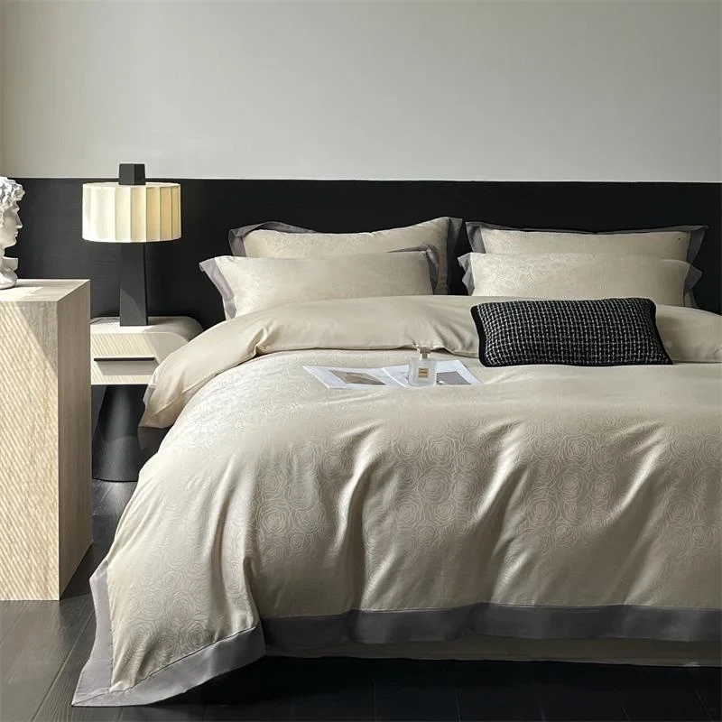 秋冬新款天丝棉四件套高级感提花被套床单床笠家纺床上用品三件套