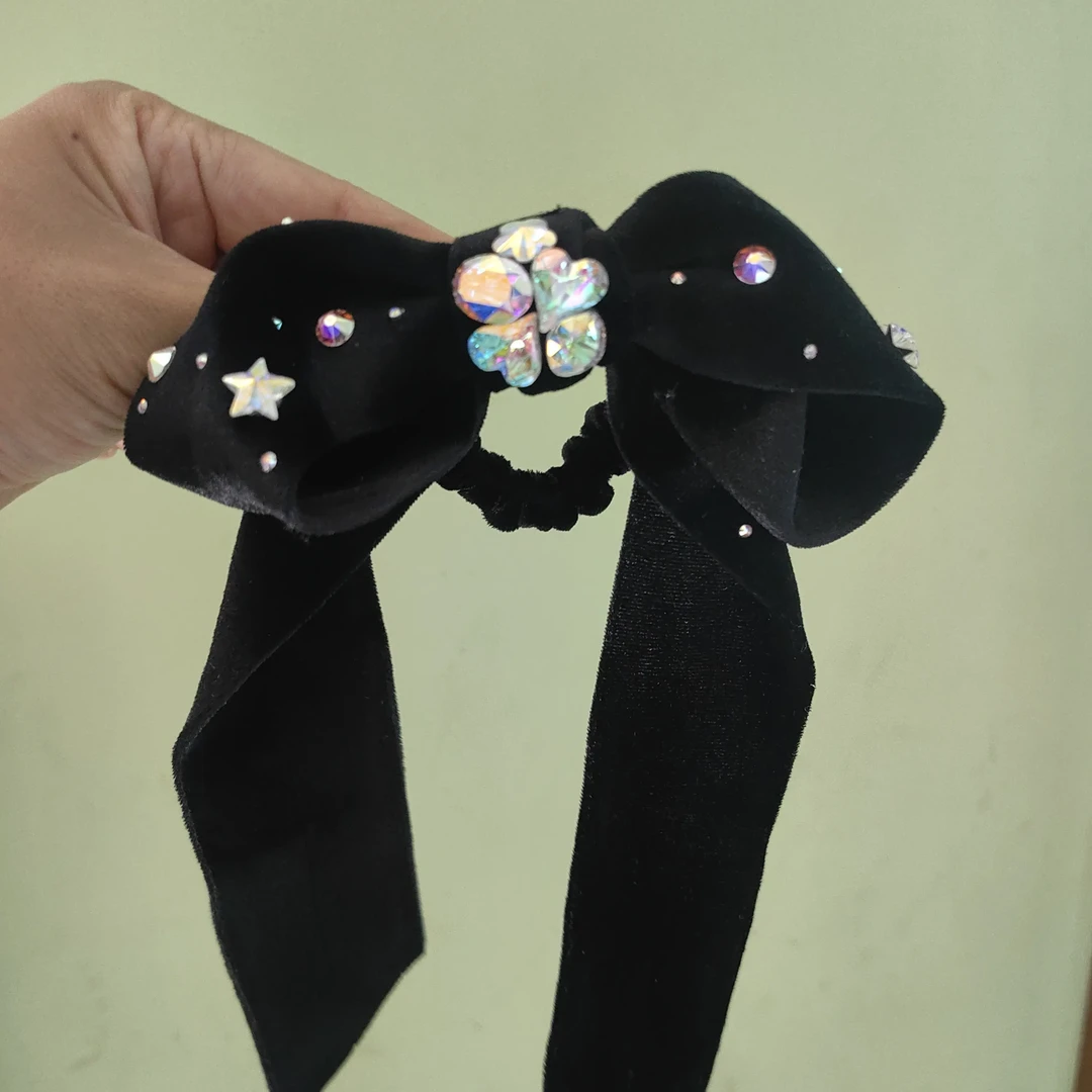 日韩百搭甜美风瑞丽风白色发圈女弹簧夹小香风发绳