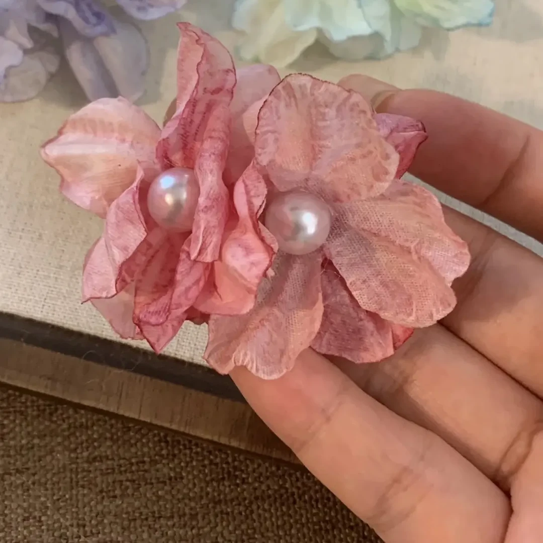 古典舞花朵牡丹发夹侧边度假头饰女用发饰