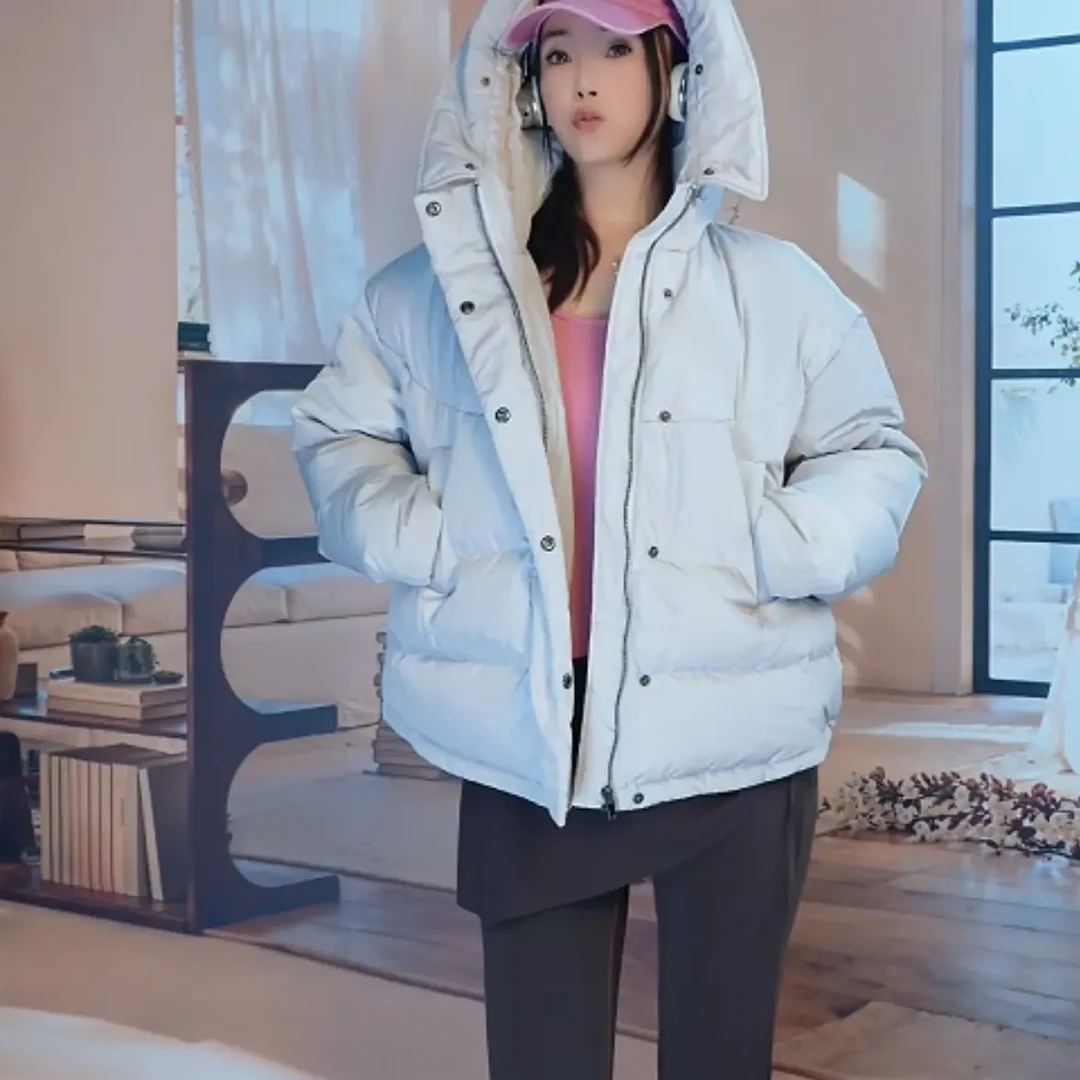 正品90%白鸭绒服商场同款安心防泼水连帽短款加厚冬季外套羽绒服