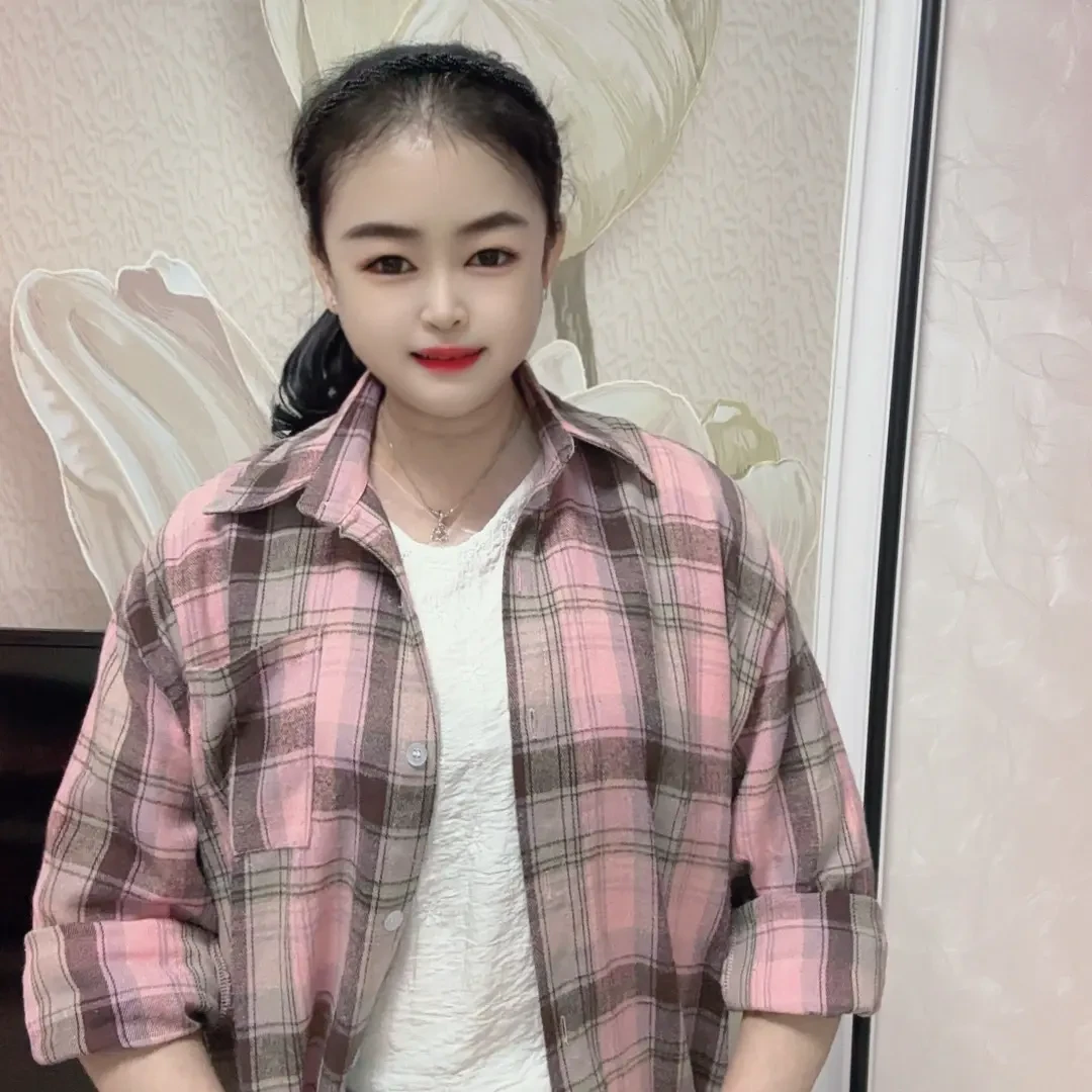 复古港味宽松慵懒风格子韩版时尚衬衫女春秋ins外套休闲衬衣