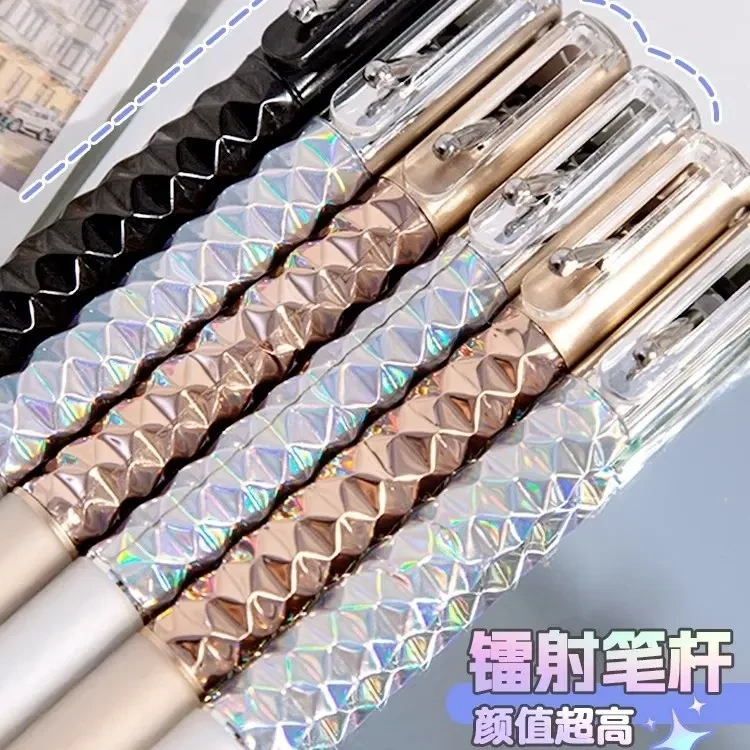 创意几何变形笔高颜值ins风0.5按动黑色子弹头中性笔解压笔