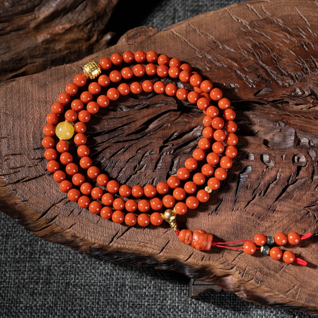 7mm18k保山南红DIY项链/099180603980