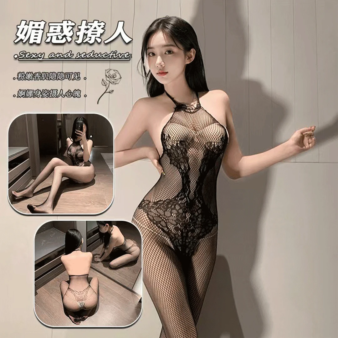 甜辣夏季款镂空性感纯欲女士蕾丝性感连体衣睡衣睡袍a55