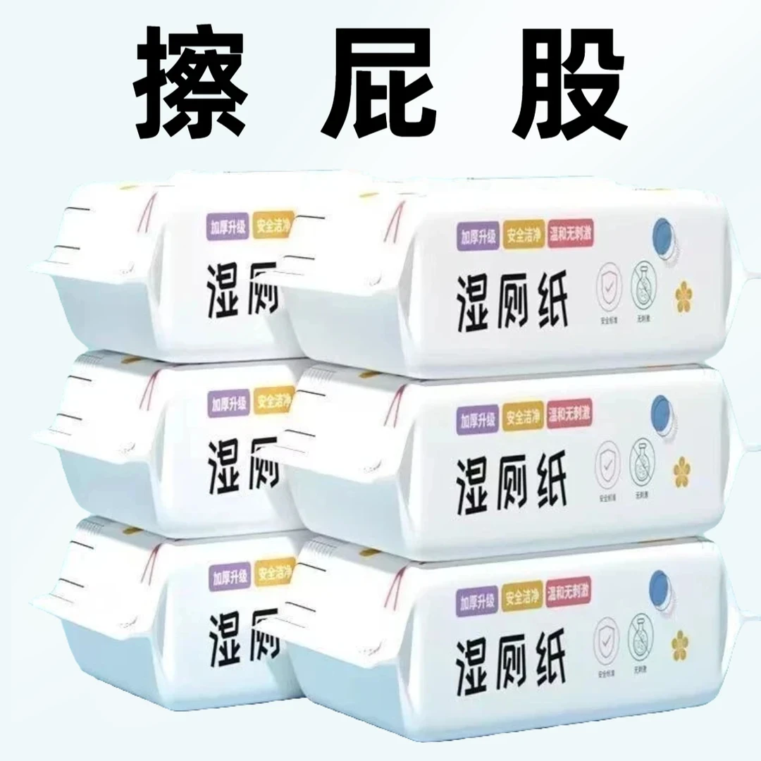 【新人补贴】湿厕纸一次性家用湿纸大包80抽母婴加厚加大水洗亲肤湿