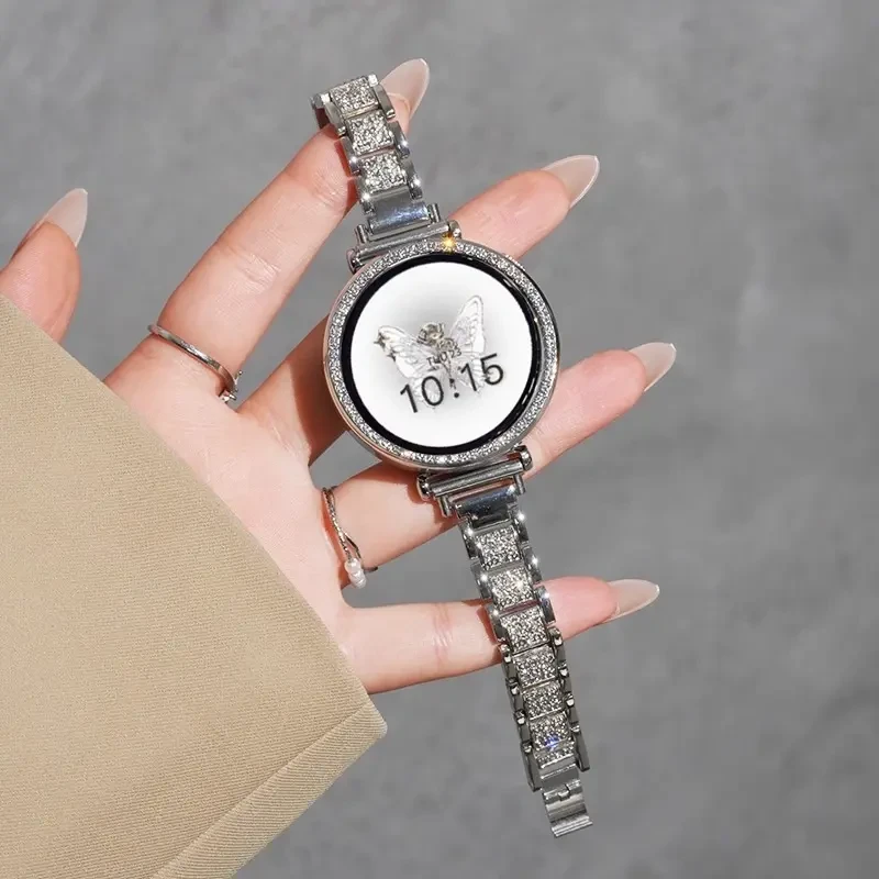 适用华为GT5手表女士表带watchgt4满钻施华洛gt3pro智能腕表金属