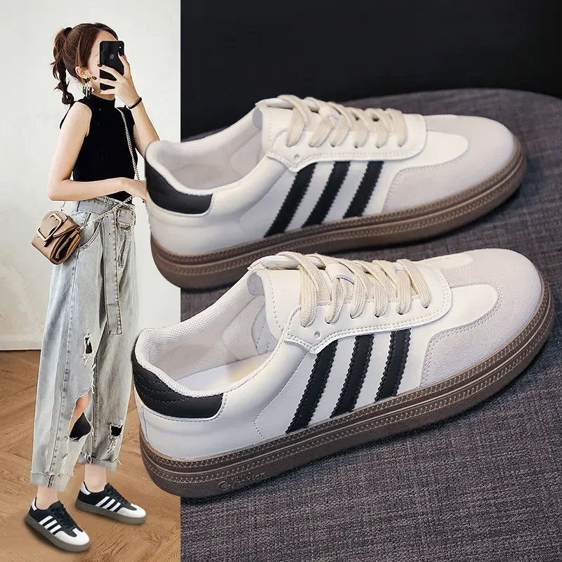 SHOEBOX/旗下平底德训鞋女百搭休闲板鞋阿甘鞋女新款2025运动鞋