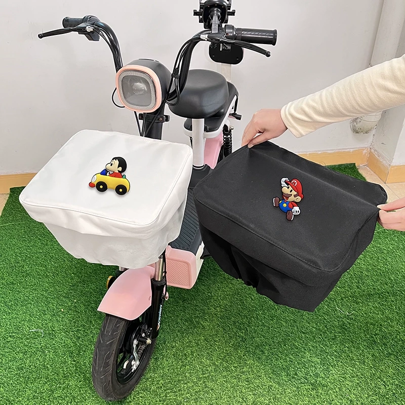 电动车车筐防雨罩可爱卡通蜡笔小新电瓶车前置车篮防晒防尘保护罩