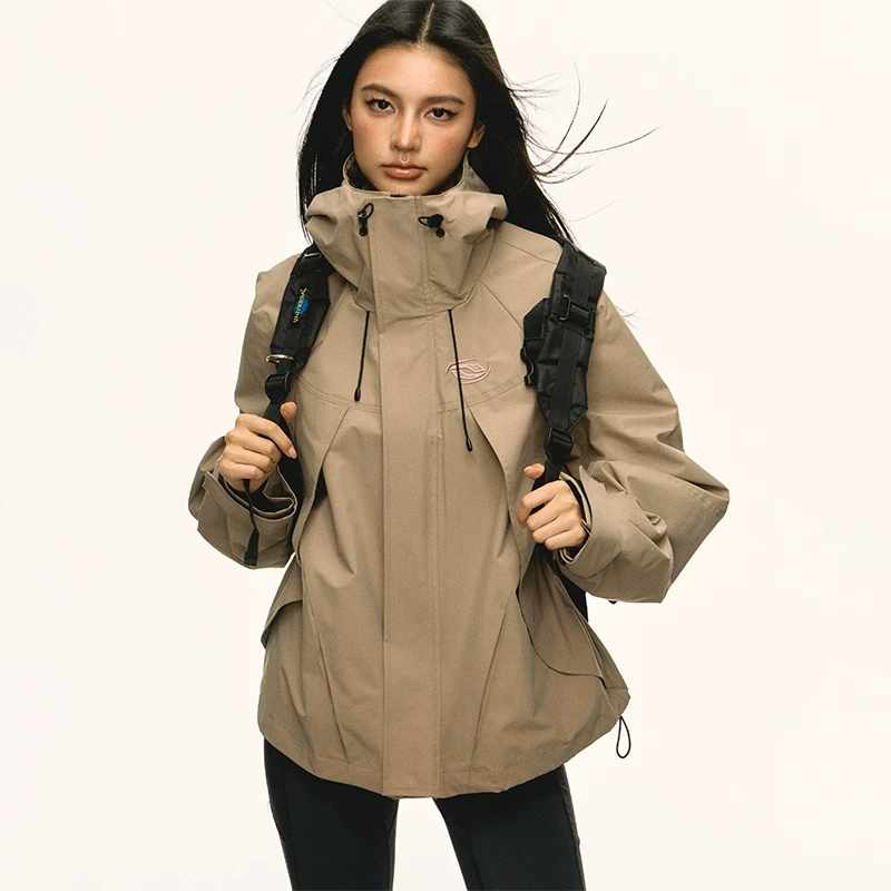 Aaisup美式机能风防风防水户外连帽冲锋衣女秋季设计感工装外套潮