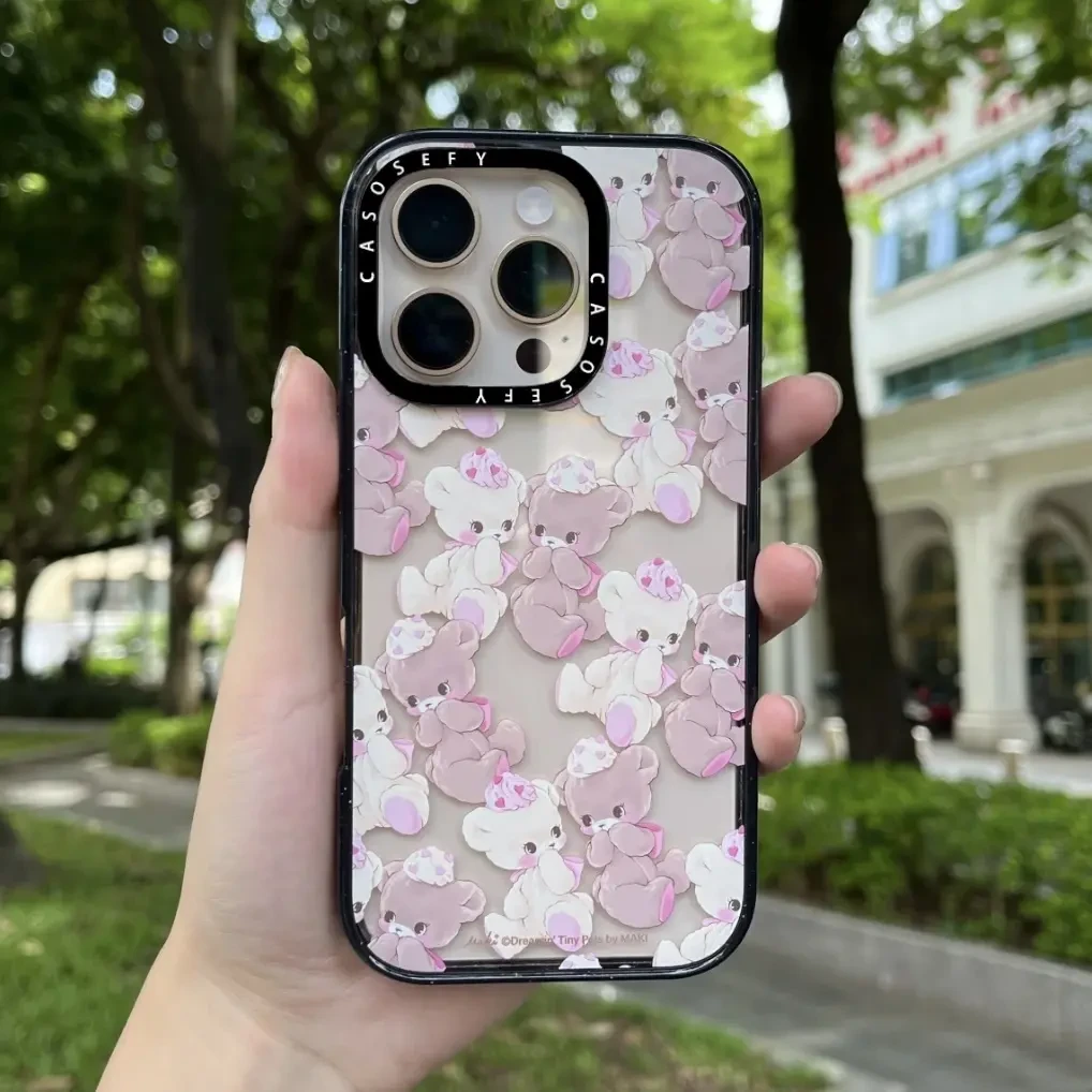 CASE朴秀荣同款MAKI小熊卡通小兔可爱小猫苹果16沙漠金壳适用iPho