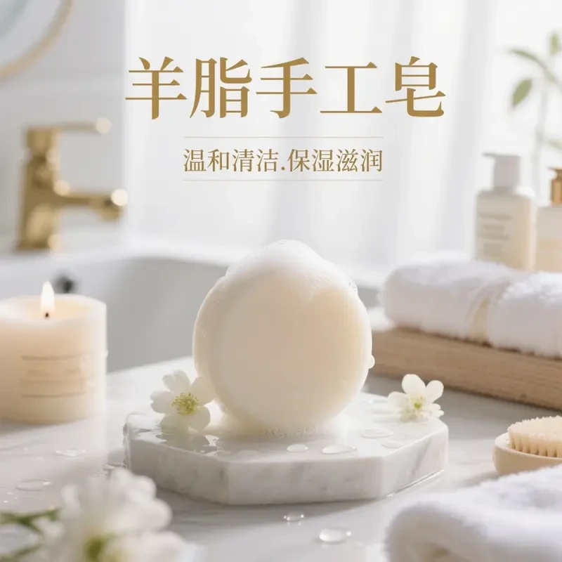 【老牌国货】经典羊脂皂天然健康洗脸洗澡沐浴清洁螨虫痘山羊奶皂