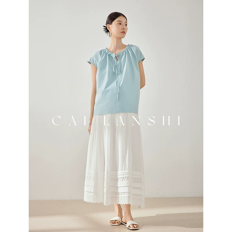 孕妇半身裙套装夏季2025新款T恤两件套遮肚中长款裙夏装50426