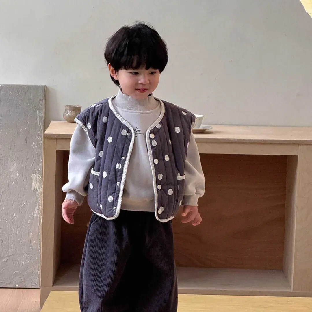 秋冬新款韩版洋气加绒加厚保暖外穿牛仔马甲坎肩背心套装99338