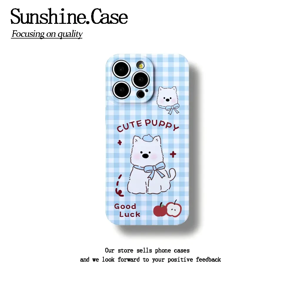 适用ins苹果小狗软壳iPhone16pro菲林oppo华为vivo小米防摔全包