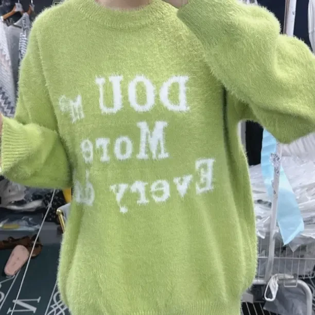 字母春秋针织衫针织圆领冬季长袖毛衣