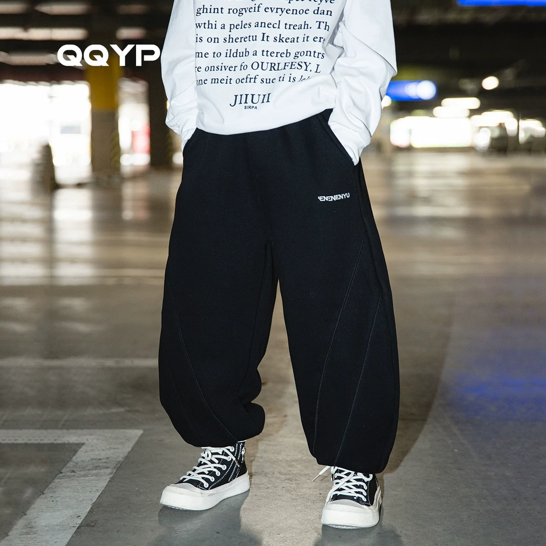 男童加绒运动裤2024冬装新款中大童加厚一体绒弯刀裤儿童卫裤长裤