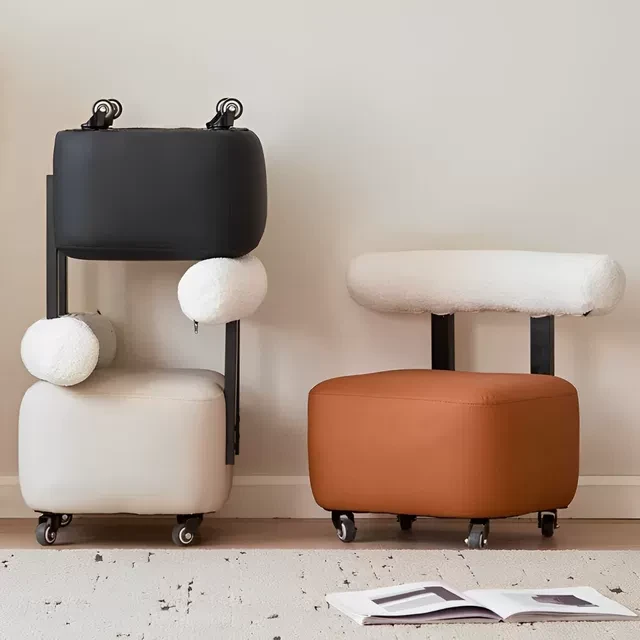 溜溜凳万向轮小凳子家用矮凳沙发凳滑轮小板凳门口换鞋凳小椅子