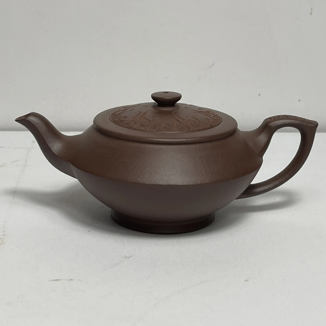 宜兴本山原矿全砂紫泥汉云壶纯手工刻绘半手工制作紫砂壶手制