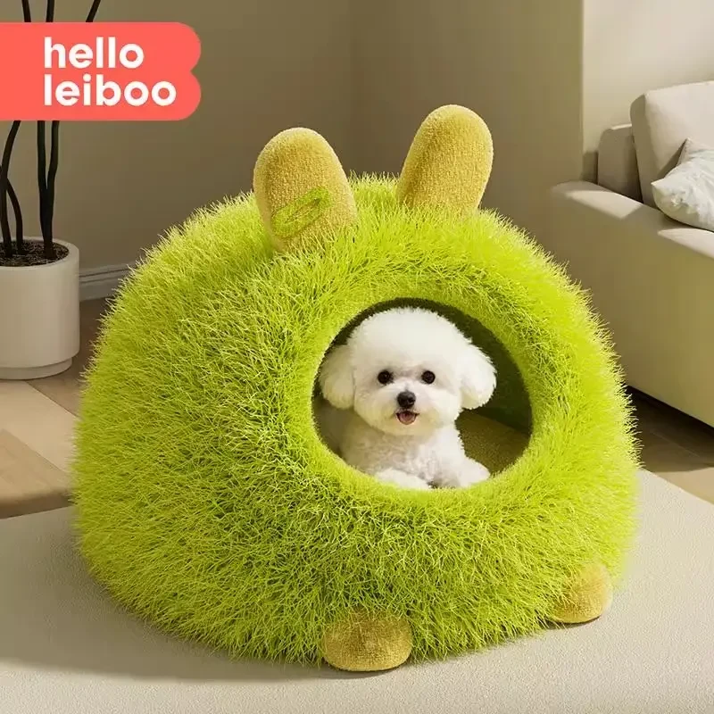 狗窝冬季保暖洞穴式比熊泰迪封闭式狗房子加厚可爱小型犬小猫猫窝