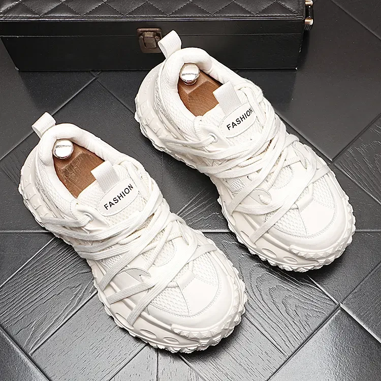 Louis Fordea/路易弗狄男鞋百搭厚底增高老爹鞋男潮流运动休闲鞋