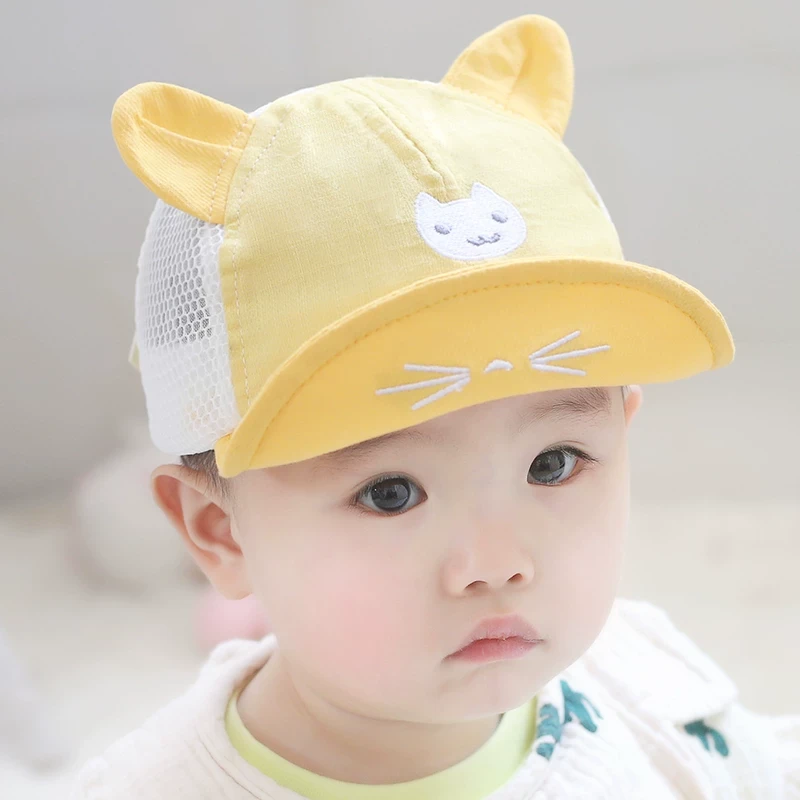 婴儿帽子夏季薄款男宝宝新生幼儿鸭舌帽儿童棒球女遮阳帽