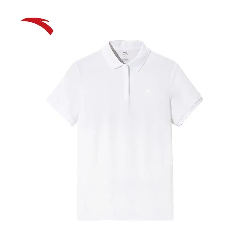 安踏休闲POLO衫短袖女2025夏季新款翻领t恤透气运动上衣162528101