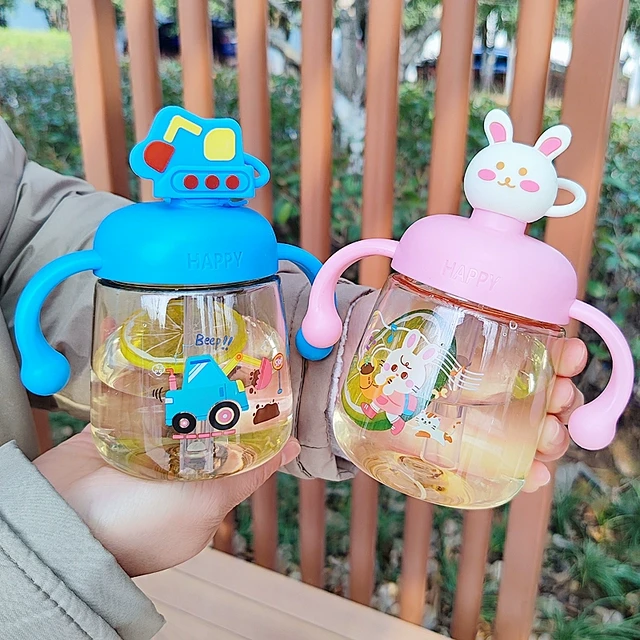 儿童吸管水杯刻度杯子宝宝学饮杯1-3岁婴儿家用幼儿园把手喝水壶