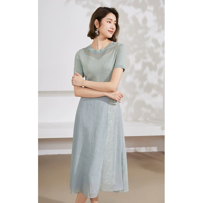 Gowani/乔万尼假两件连衣裙2025新款简约气质高级感EM2E825403