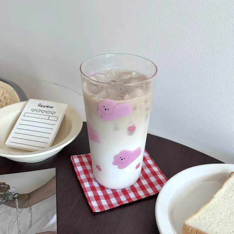 大容量飞天小猪风玻璃杯咖啡冷萃杯子早餐牛奶杯冷饮水杯卡通环保