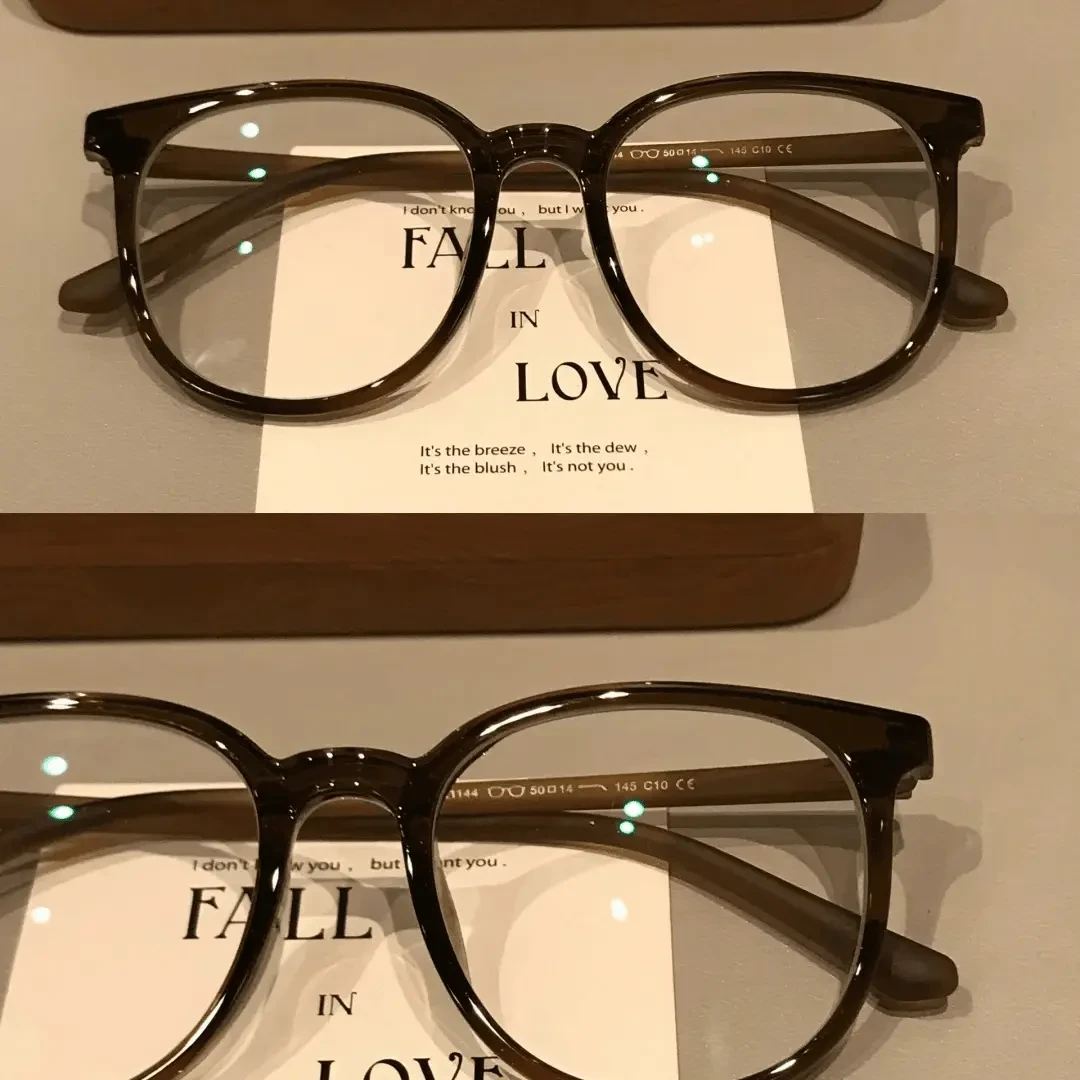 早八素颜！高级显白栗子棕显白眼镜框调皮可爱学院可配近视女护目