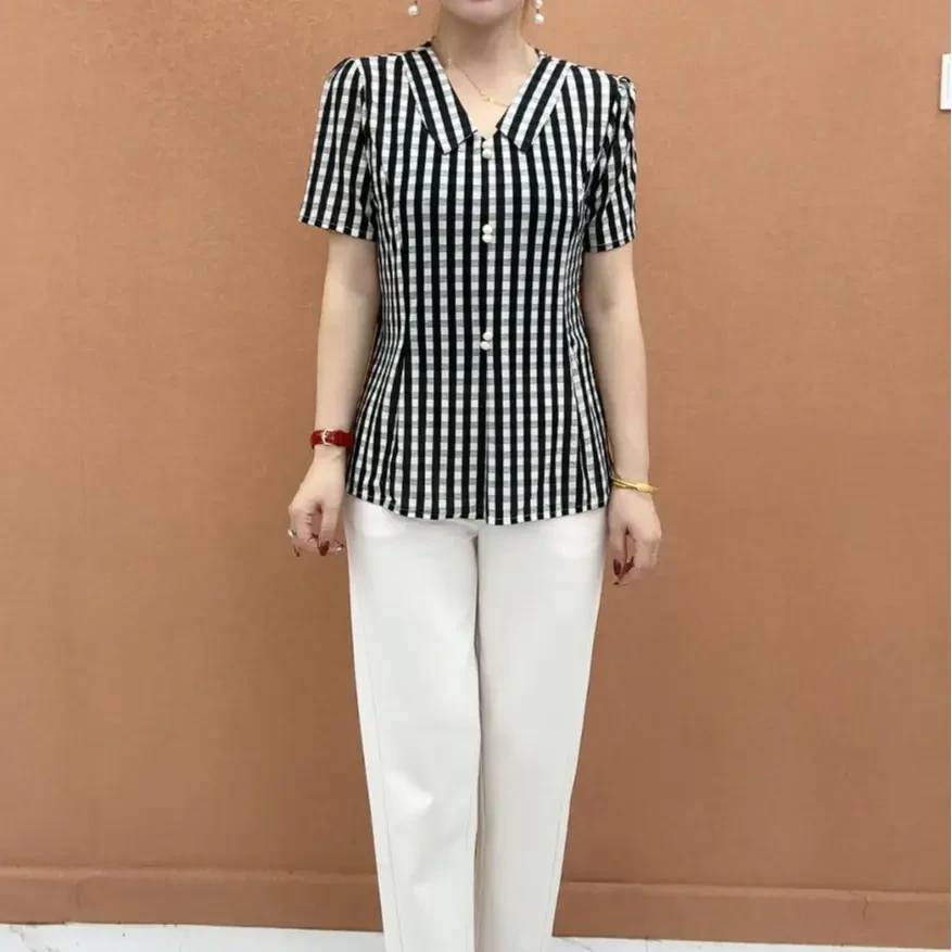 2025夏季新款减龄短袖小衫洋气宽松中老年遮肉显瘦妈妈装印花T恤