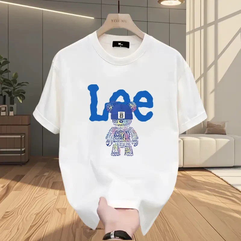 2025情侣高档纯棉男士修身T恤半袖春夏季t休闲时尚圆领轻奢个性