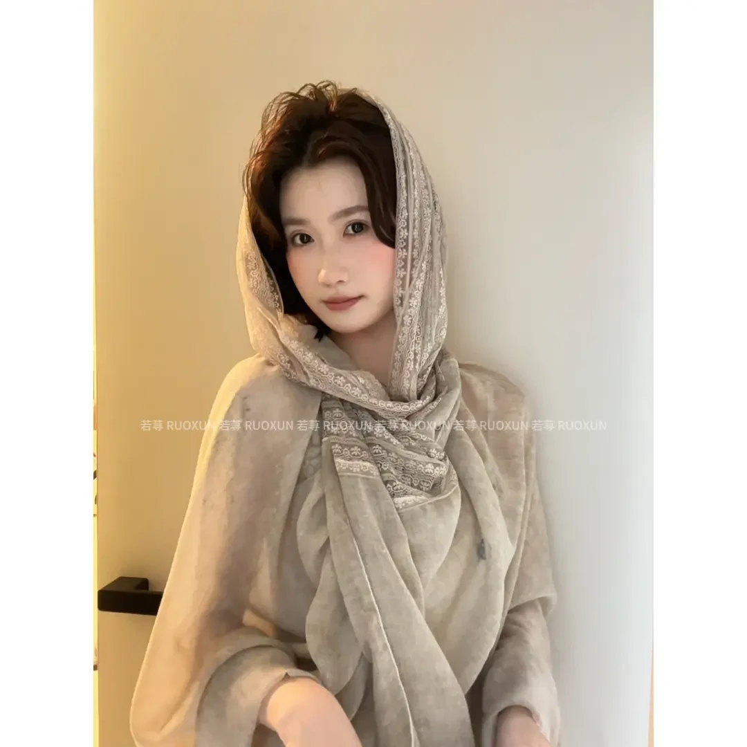 RUOXUN夏季旅游度假风披肩防晒外搭民族风坎肩百搭暑假出游披肩款