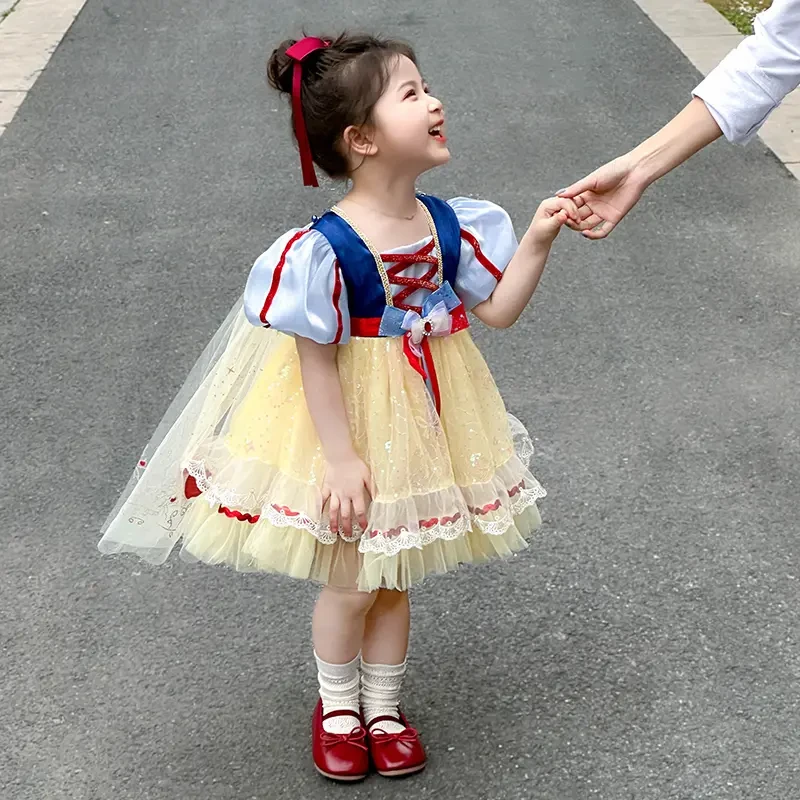 白雪公主裙女童夏季连衣裙2025新款儿童蓬蓬纱裙夏装生日礼服裙子