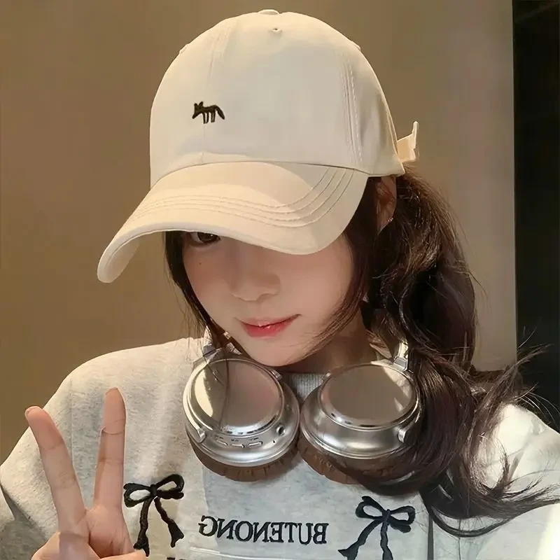 新品韩版刺绣小狐狸棒球帽子男女运动宽檐显脸小鸭舌帽遮阳百搭潮