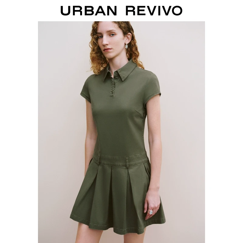 【宝藏裙】UR女装减龄学院风百褶短袖连衣裙UYY740010