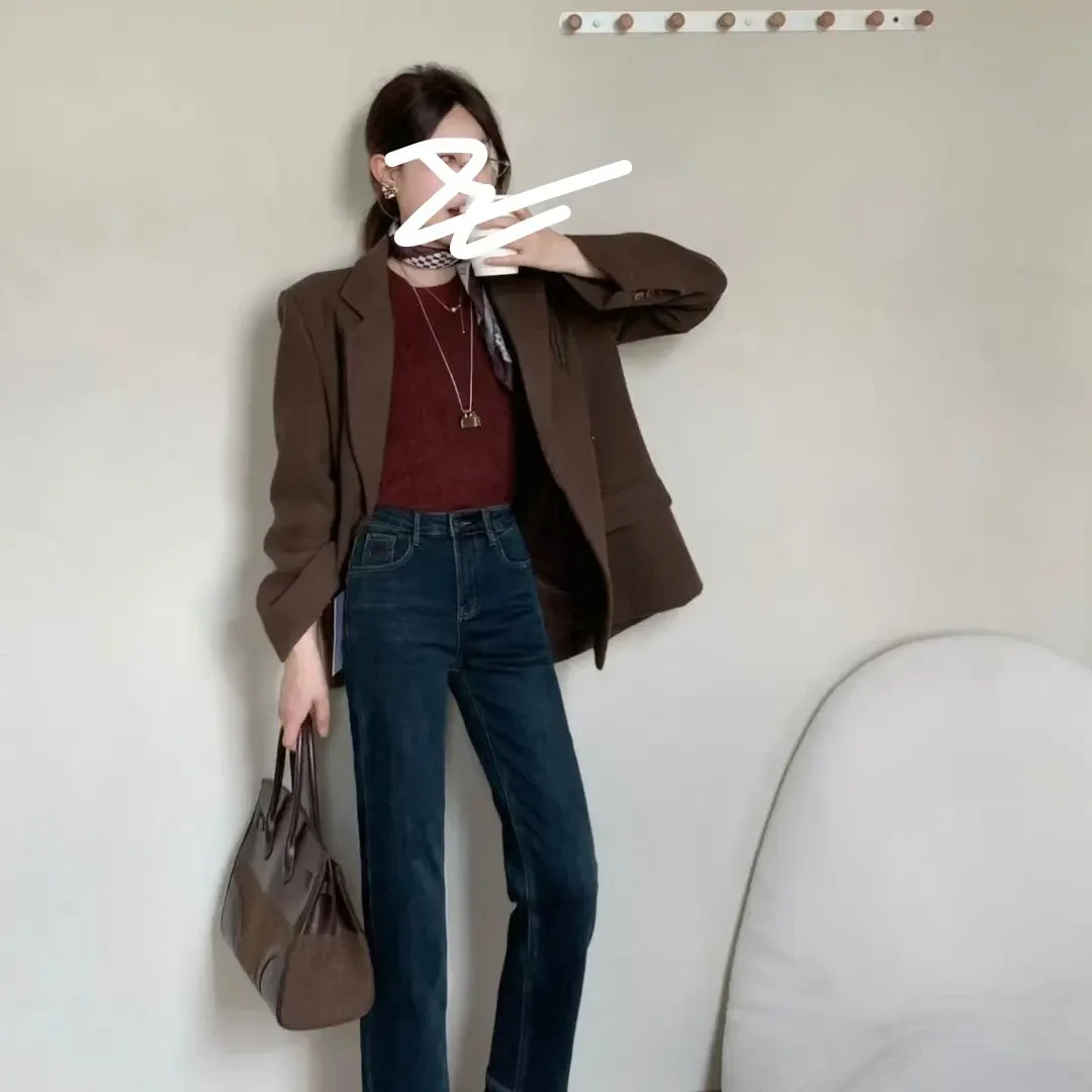 高腰显瘦秋冬百搭直筒牛仔裤裤子小个子九分烟管裤