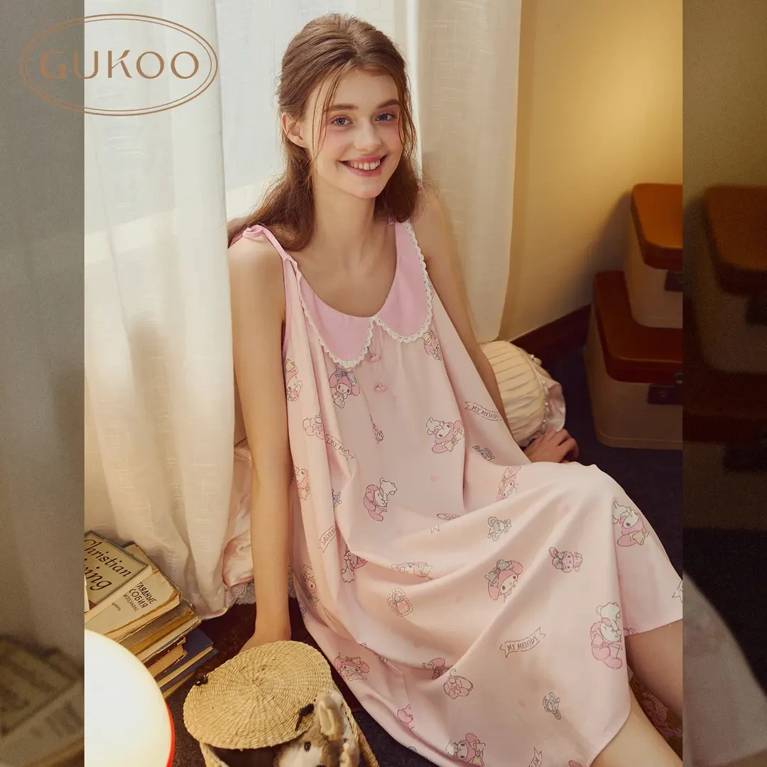 【Gukoo果壳】欧若风睡衣美乐蒂联名夏季家居服无袖女士吊带睡裙