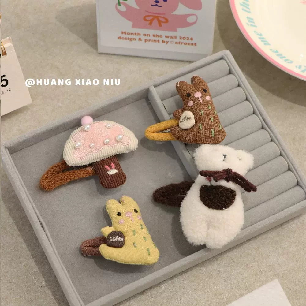 黄小妞 韩系手工布艺立体充棉发夹儿童百搭发夹发圈甜美可爱BB夹