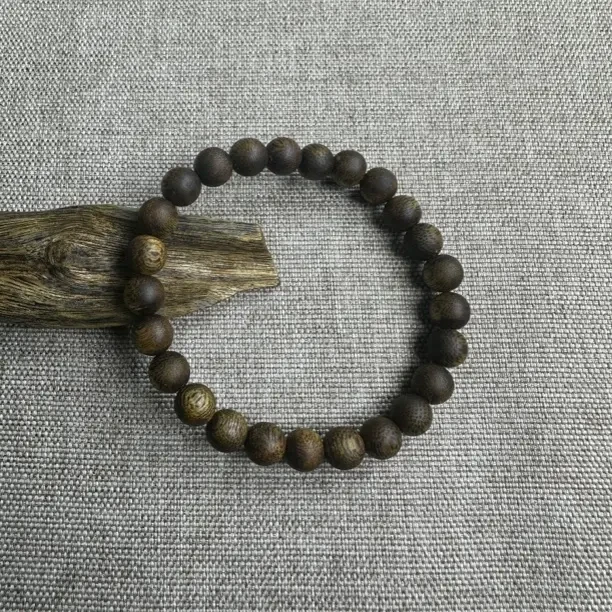 沉香（新粉福利款）奇楠沉香圆珠单圈7mm乌身圆叶黄油格多样性发一